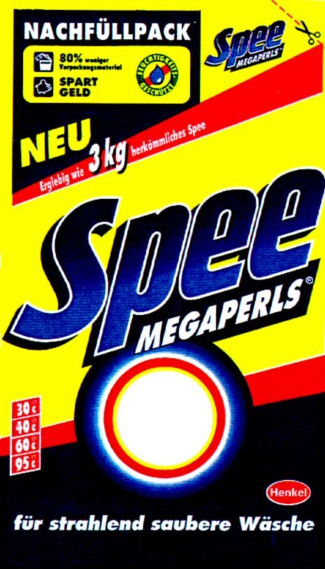 Paraqitja e markës NACHFULLPACK NEU MEGAPERLS fur strahlend saubere Wasche Henkel
