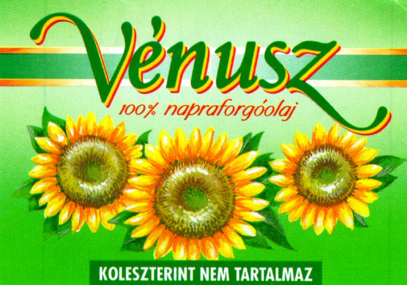 Paraqitja e markës Venusz 100 % napraforgoolaj KOLESZTERINT NEM TARTALMAZ
