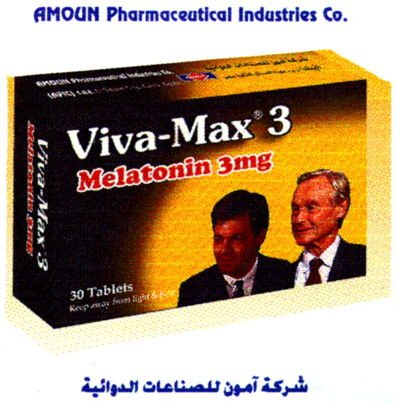 Paraqitja e markës AMOUN Pharmaceutical Industries Co. Viva-Max 3 Melatonin