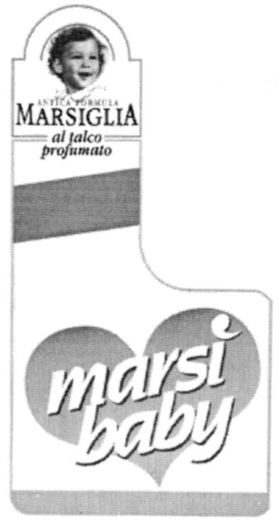 Paraqitja e markës ANTICA FORMULA MARSIGLIA al talco profumato marsi baby