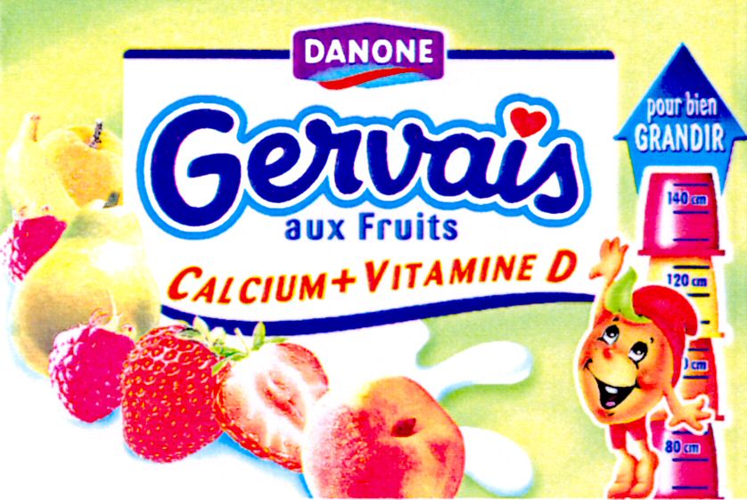 Paraqitja e markës DANONE Gervais aux Fruits CALCIUM + VITAMINE D VITAMINE D