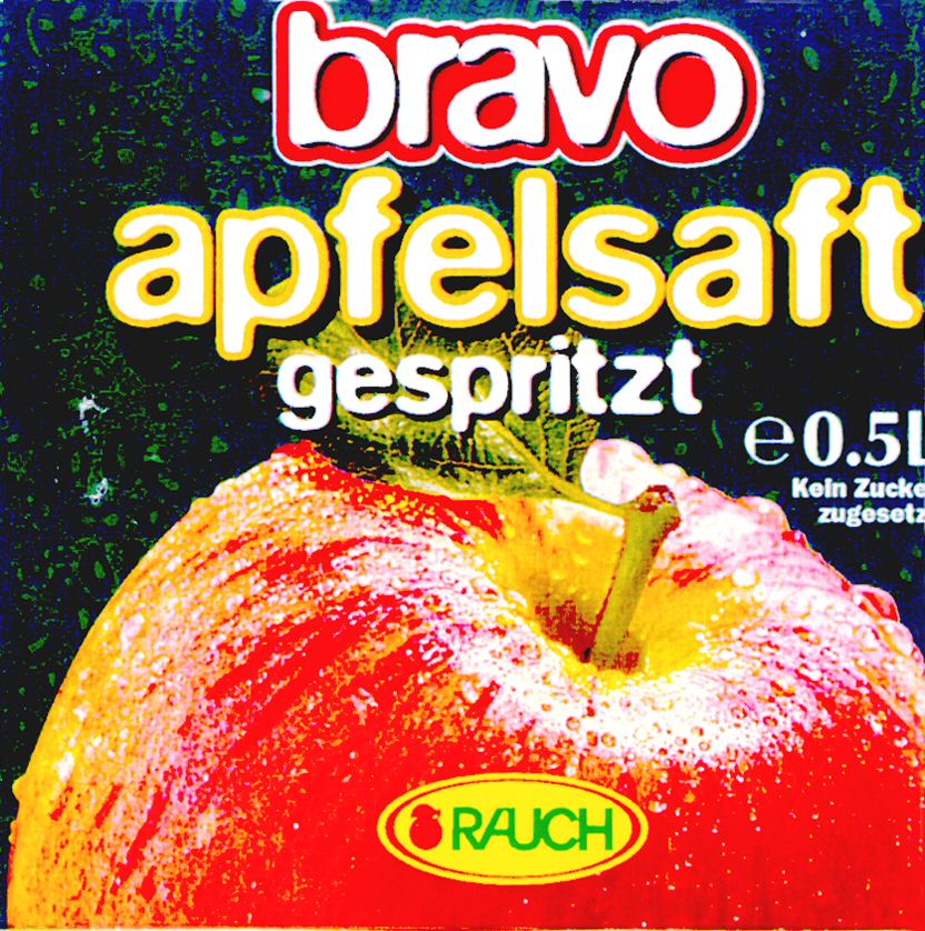Paraqitja e markës bravo apfelsaft gespritzt RAUCH