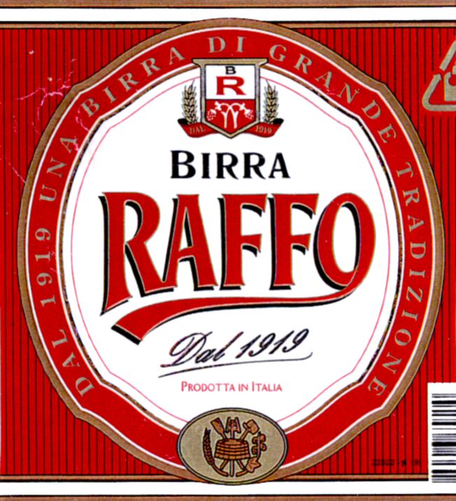 Paraqitja e markës BIRRA RAFFO Dal 1919