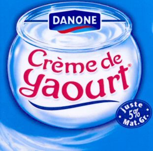 Paraqitja e markës DANONE Crème de yaourt