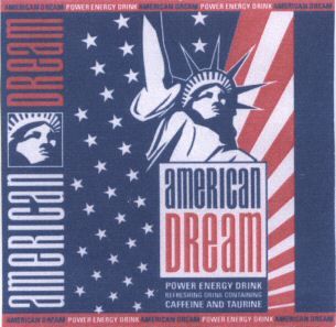 Paraqitja e markës AMERICAN DREAM POWER ENERGY DRINK
