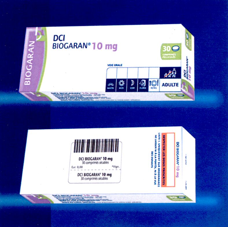 Paraqitja e markës DCI BIOGARAN 10 MG