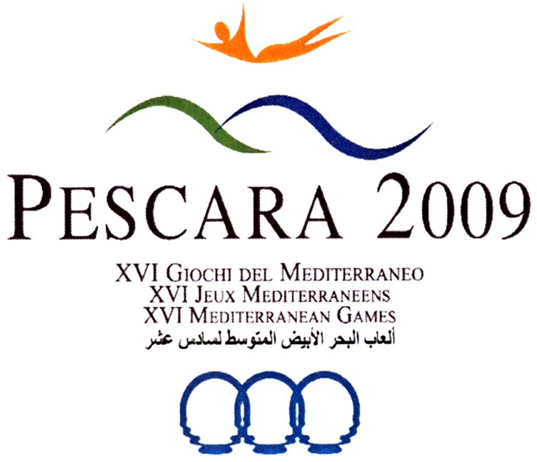 Paraqitja e markës PESCARA 2009 XVI GIOCHI DEL MEDITERRANEO XVI JEUX MEDITERRANEENS