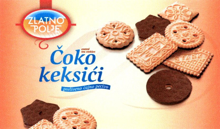 Paraqitja e markës ZLATNO POLJE Coko keksici preliveno cajno pecivo