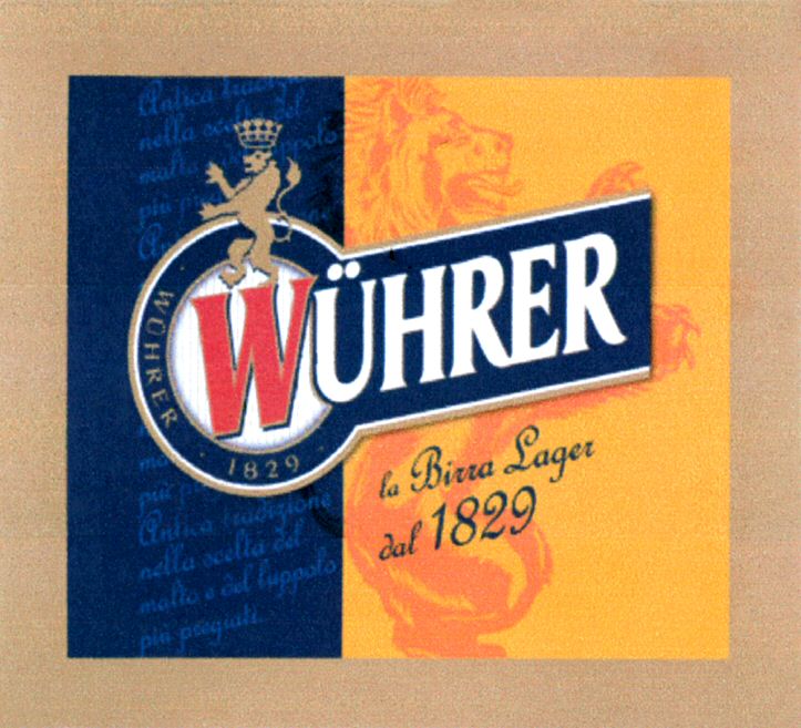 Paraqitja e markës WÜHRER La Birra Lager dal 1829