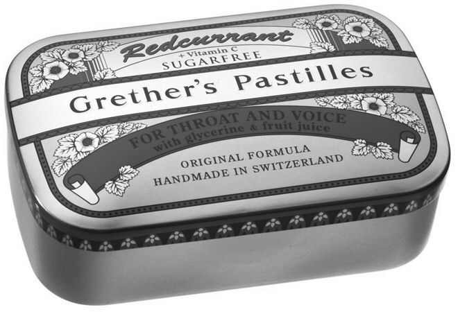 Paraqitja e markës Redcurrant + Vitamin C SUGARFREE Grether's Pastilles FOR THROAT AND VOICE