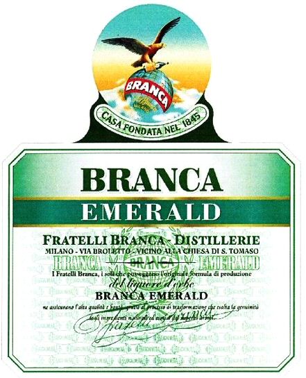 Paraqitja e markës BRANCA EMERALD BRANCA F.lli Branca MILANO