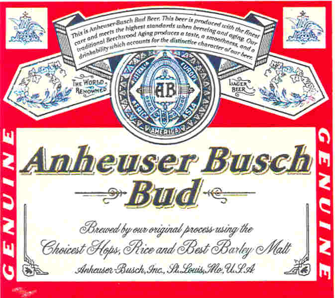 Paraqitja e markës ANHEUSER BUSCH BUD