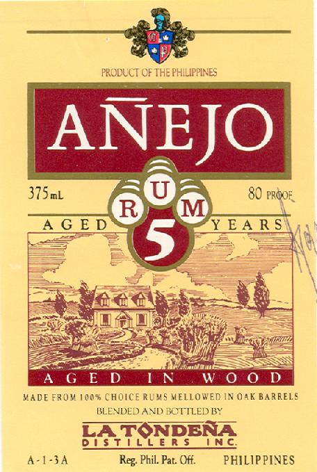 Paraqitja e markës ANEJO RUM