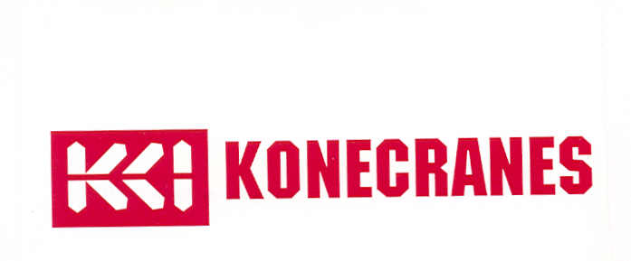 Paraqitja e markës KCI KONECRANES (e kuqe dhe e bardhe)