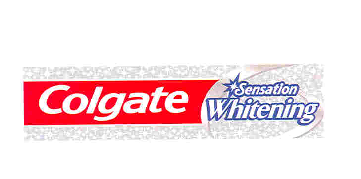 Paraqitja e markës Colgate Sensation Whitening (e kuqe/ e bardhe/blu/argjend)