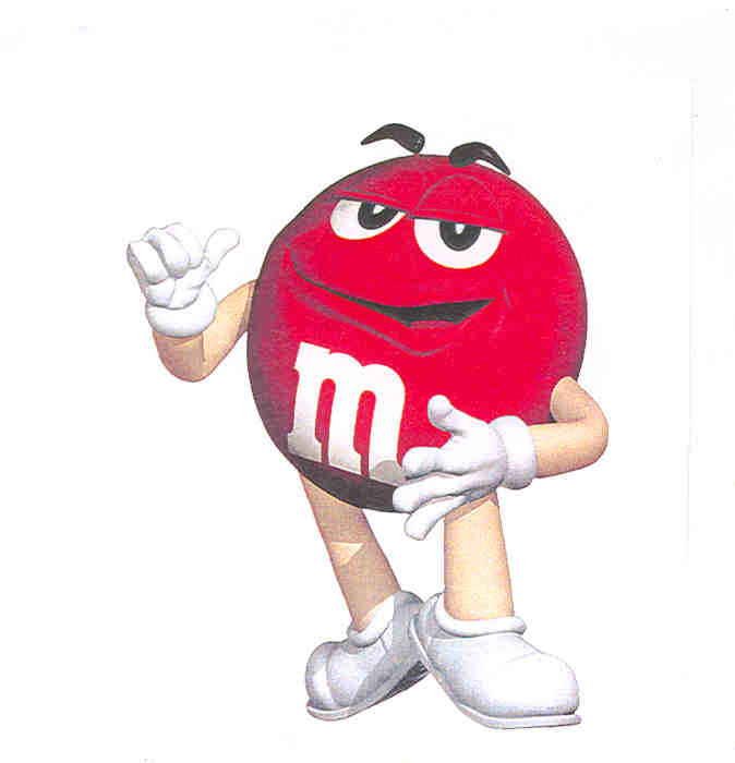 Paraqitja e markës RED M&M CHARACTER WITH "M" (VIZATIM)
