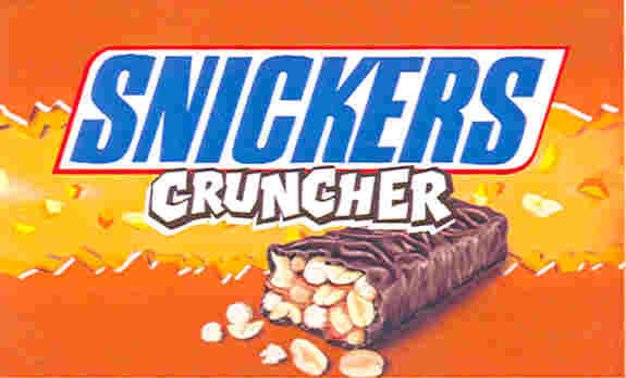 Paraqitja e markës SNICKERS (blu, portokalli, e kuqe, bezhe, kafe)