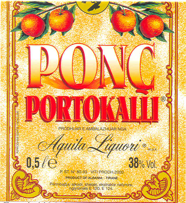 Paraqitja e markës (etikete) (portokalli, vishje, jeshile)