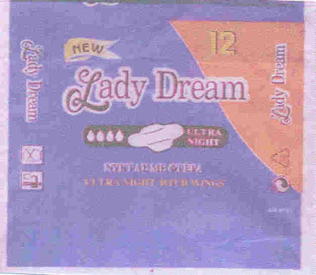 Paraqitja e markës LADY DREAM (e bardhe, portokalli, vjollce, e zeze, e verdhe)