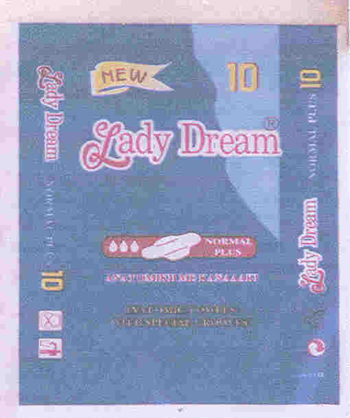 Paraqitja e markës LADY DREAM (e bardhe, e verdhe, e kuqe, blu, bojeqielli)