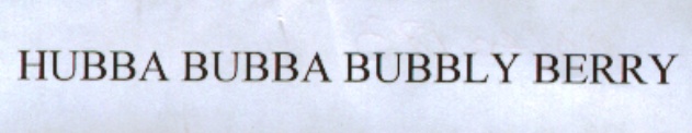 Paraqitja e markës HUBBA BUBBA BUBBLY BERRY