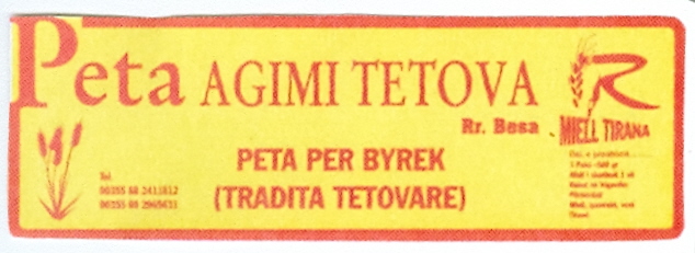 Paraqitja e markës Peta  AGIMI TETOVA