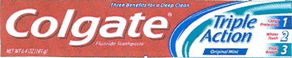 Paraqitja e markës “COLGATE TRIPLE ACTION 123”