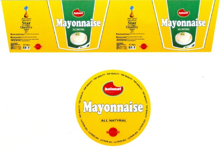 Paraqitja e markës Etiketa Kolonat mayonnaise e verdhe