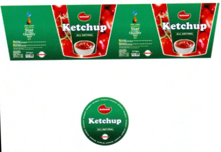 Paraqitja e markës ETIKETE KOLONAT KETCHUP JESHILE