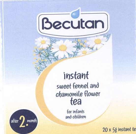 Paraqitja e markës Becutan instant sweet fennel and chamomile flower tea
