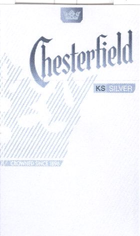 Paraqitja e markës CHESTERFIELD CROWNED SINCE 1896 KS SILVER