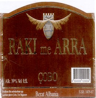 Paraqitja e markës Çobo Raki me Arra