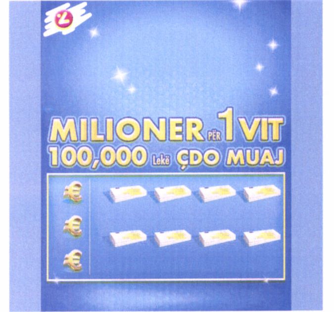 Paraqitja e markës MILIONER PËR 1 VIT; 100,000 Lekë ÇDO MUAJ