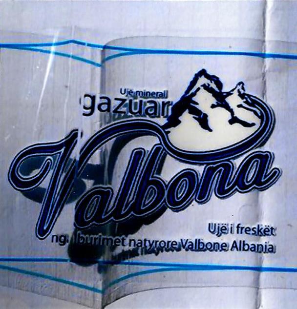 Paraqitja e markës Uje Mineral Valbona, Uje i fresket nga burimet natyrore Valbone Albania