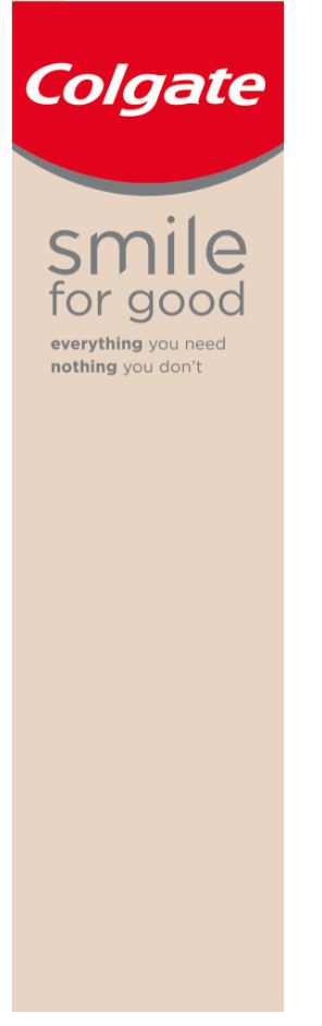 Paraqitja e markës COLGATE SMILE FOR GOOD EVERYTHING YOU NEED NOTHING YOU DON'T