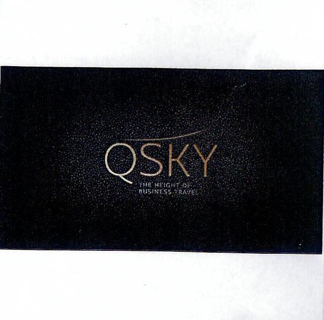 Paraqitja e markës QSKY THE HEIGHT OF BUSINESS TRAVEL