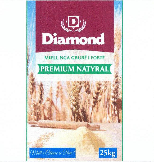 Paraqitja e markës Diamond MIELL NGA GRURE I FORTE PREMIUM NATYRAL Miell i Cilesise se Pare 25 kg