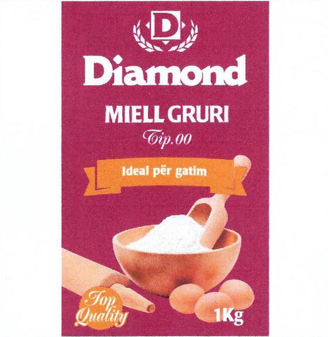 Paraqitja e markës Diamond miell gruri tip 00 Ideal për gatim Top quality 1 kg