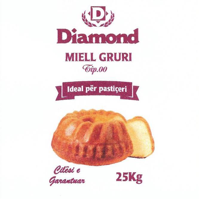 Paraqitja e markës Diamond MIELL GRURI Tip.00 Ideal per pasticeri Cilesi e Garantuar 25 Kg