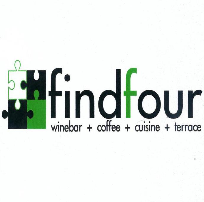 Paraqitja e markës findfour winebar+coffe+cuisine+terrace