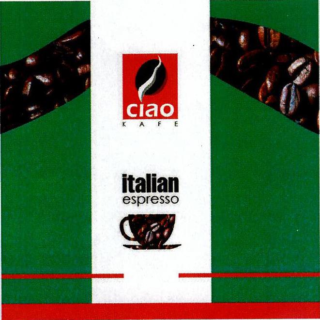 Paraqitja e markës CIAO KAFE Italian espresso