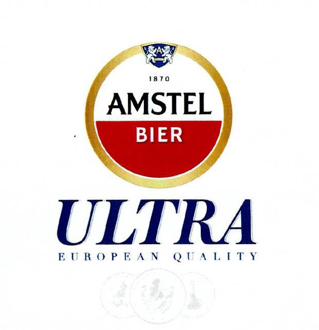 Paraqitja e markës AMSTEL BIER ULTRA EUROPEAN QUALITY
