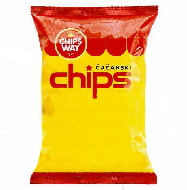 Paraqitja e markës CHIPS WAY 1971 ČAČANSKI Chips