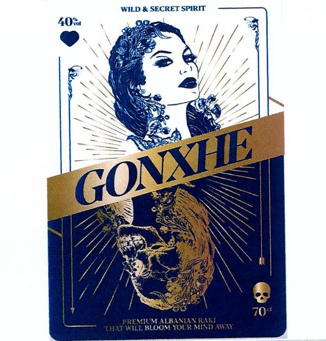 Paraqitja e markës GONXHE WILD &SECRET SPIRIT PREMIUM THAT WILL BLOOM YOUR MIND AWAY
