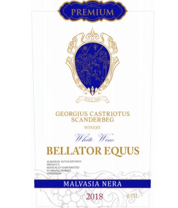 Paraqitja e markës GEORGEIUS CASTRIOTUS SCANDERBEG BELLATOR EQUUS MALVASIA NERA PREMIUM
