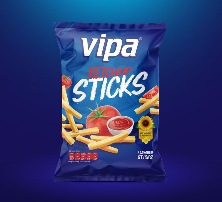 Paraqitja e markës vipa ketchup STICKS