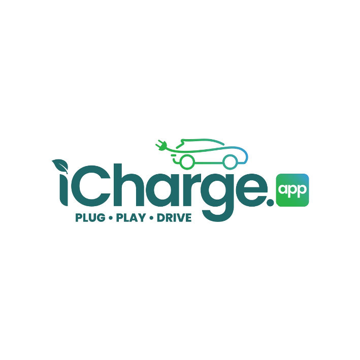 Paraqitja e markës iCharge.app PLUG · PLAY · DRIVE