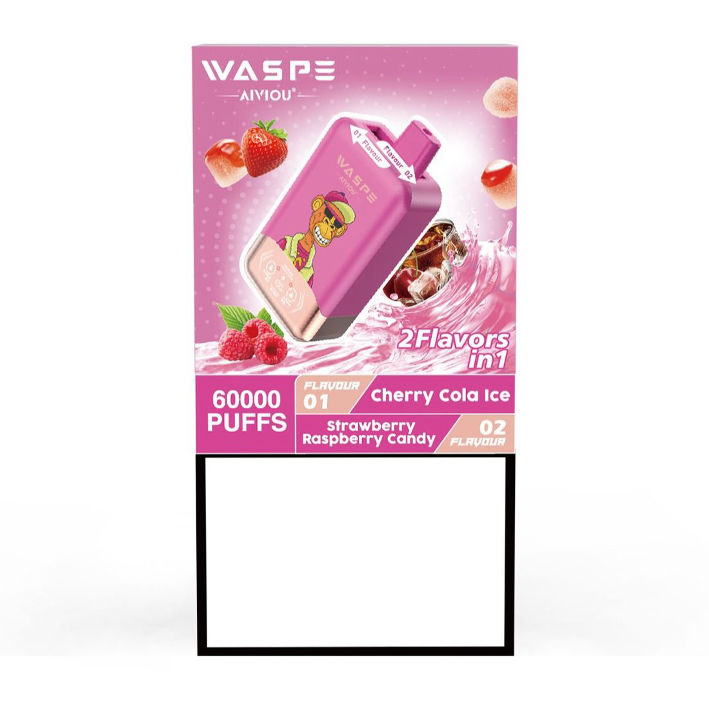 Paraqitja e markës WASPE 60000 PUFFS Cherry Cola Ice / Strawberry Raspberry Candy