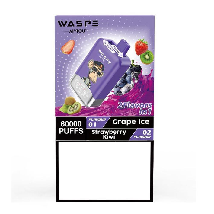 Paraqitja e markës WASPE 60000 PUFFS Grape Ice / Strawberry Kiwi