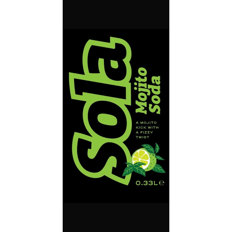 Paraqitja e markës Sola Mojito Soda A MOJITO KICK WITH A FIZZY TWIST